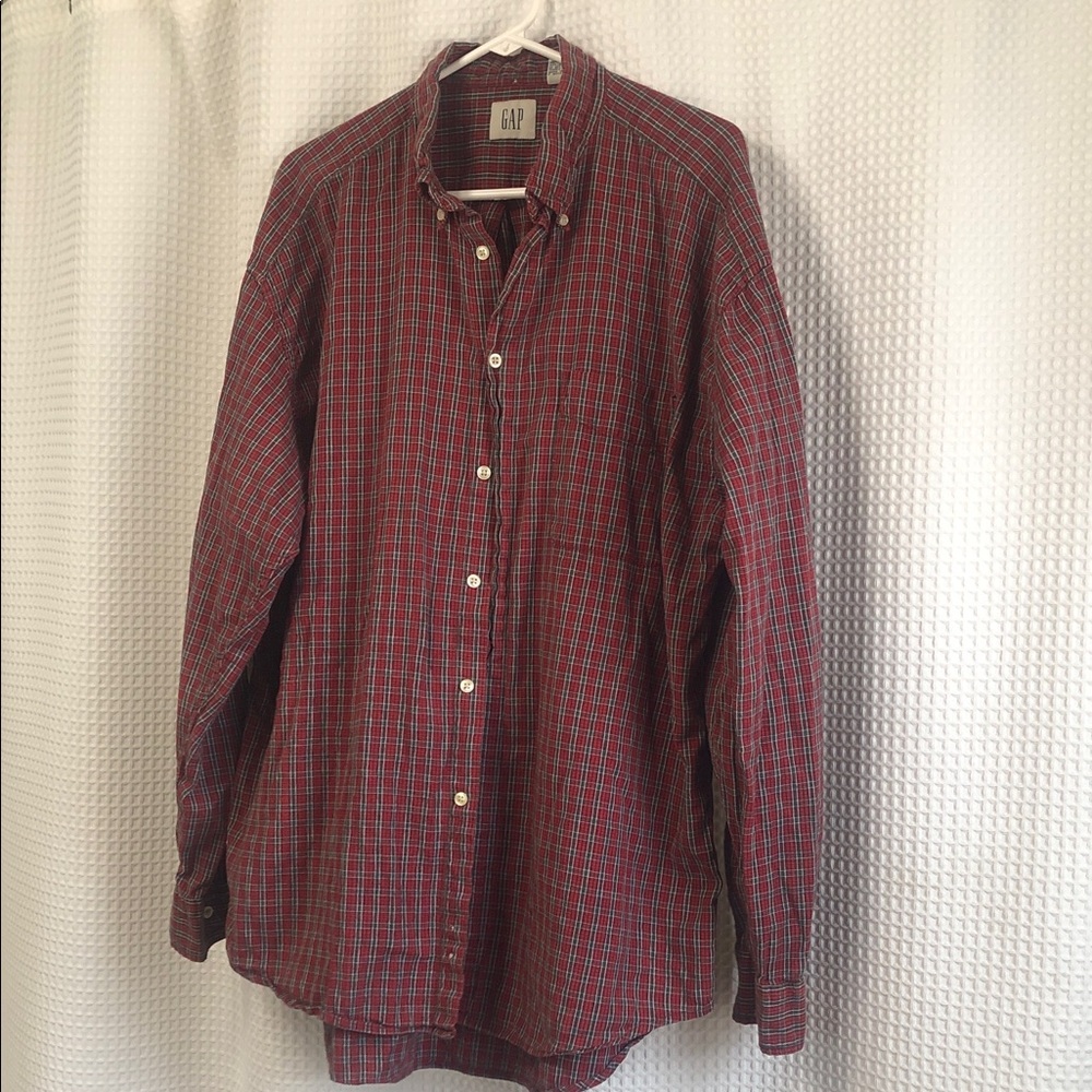 💋GAP Vintage Casual Red Checkered Shirt 🍒